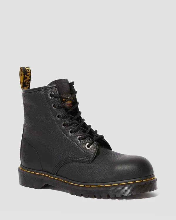 Dr. Martens Men's Steel Toe Boots, Black, Size 6