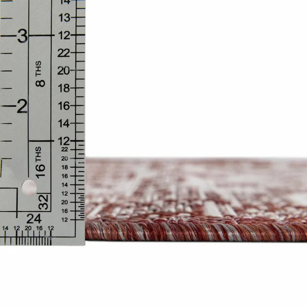 Outdoor Aztec Rust Red 3x5 Accent Rug Indoor Outdoor Rug