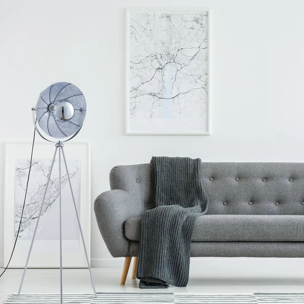 Archiology Industrial Metal Tripod Floor Lamp Spotlight Reading Lamp - Chrome