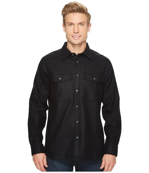 Fjallraven - Men's Ovik Re-Wool Long Sleeve Shirt, Black, S