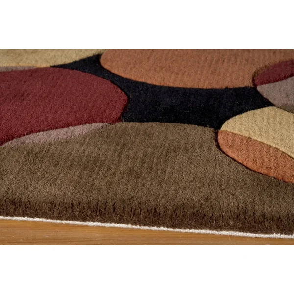 Momeni New Wave NW-37 5&9x22 x 5&9x22 Round Black Area Rug