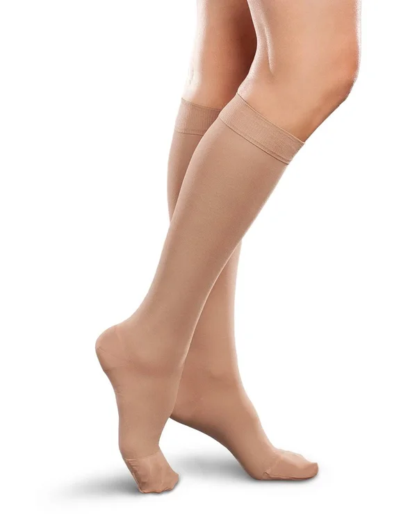 Therafirm Ease Opaque Women's 20-30mmHg Knee High, Medium Long, Cocoa