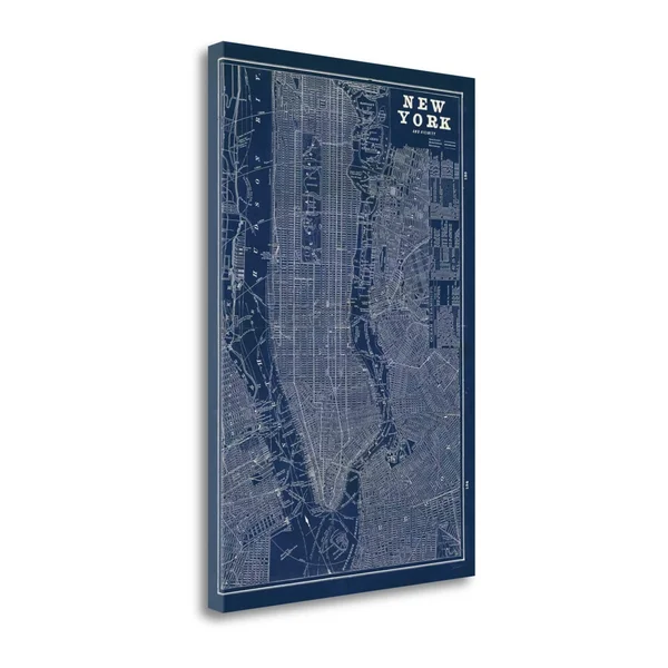 Tangletown Fine Art Blueprint Map New York by Sue Schlabach