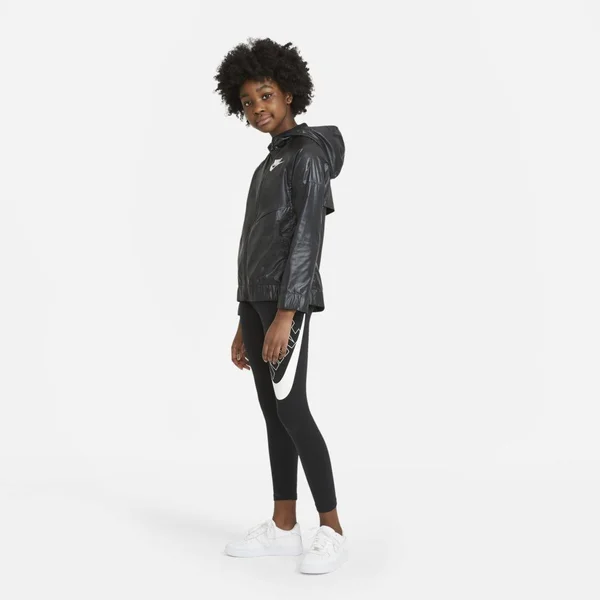 Nike Girls& Sportswear Windrunner Jacket in Black/Black Size Small, 100% Polyester