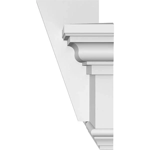 Ekena Millwork CRH07X74KF 74x22 Bottom Width x 77 7/8x22 Top Width x 7 1/4x22H x 1x22P Traditional Crosshead w/ Flat Keystone