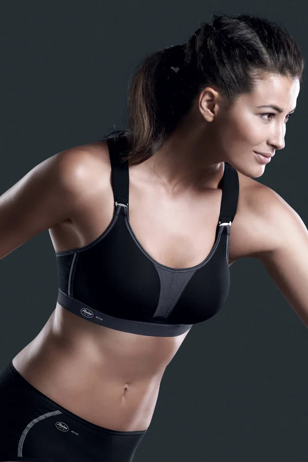 Anita Active Dynamix Star Max Support Sports Bra, Black and Anthracite