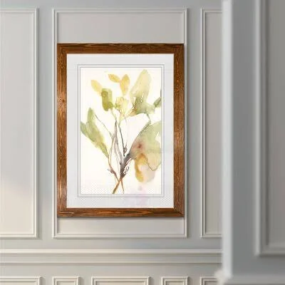 Ebbing Leaves I& - Picture Frame Painting Print Red Barrel Studio Format: Brown Framed Paper, Size: 38x22 H x 28x22 W x 1.25x22