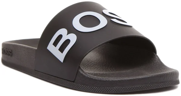 Mens Boss Bay Sliders - Black