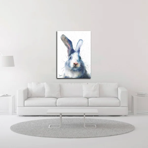 Tangletown Fine Art 26x22 x 18x22 White Rabbit by Eric Sweet Print on Canvas