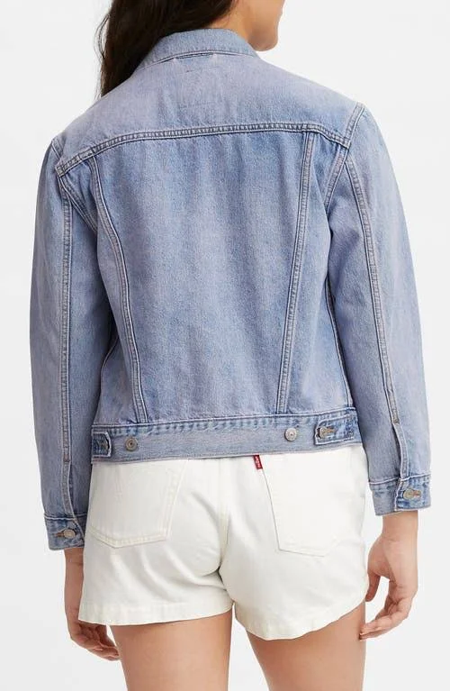 Levi&s Ex-Boyfriend Denim Trucker Jacket - Size X-Small in Across The Sky Trucker at Nordstrom