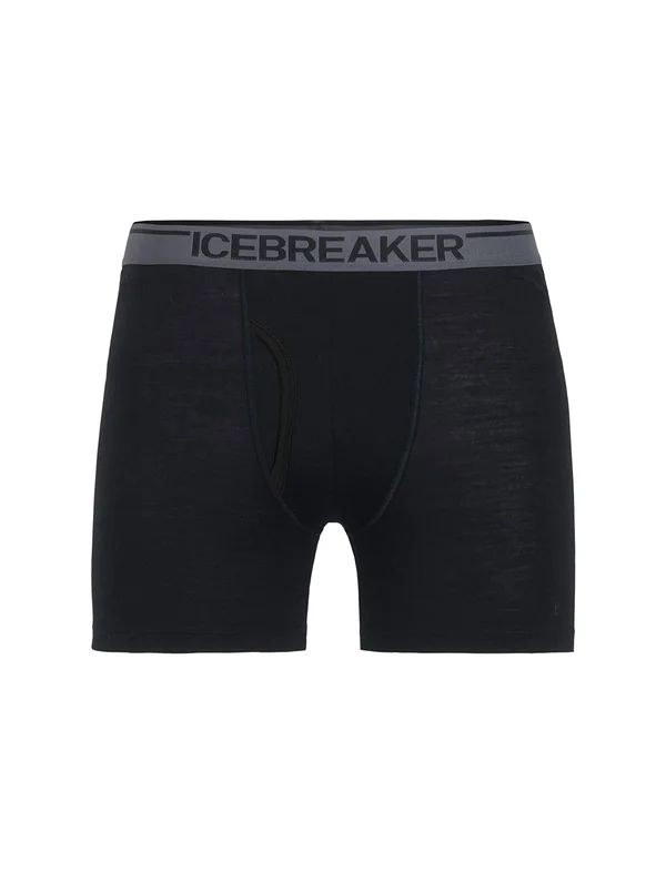 Icebreaker Men's Anatomica Boxers W Fly Black, Monsoon XL