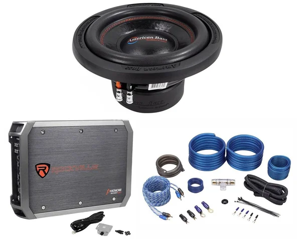 American Bass Xd-1022 900W 10x22 Car Audio Subwoofer Sub+Mono Amplifier+Amp Kit