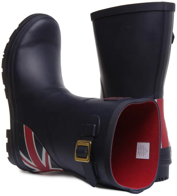 Joules Molly Welly Women's Rain Boots Navy Union Jack : 6 B - Medium