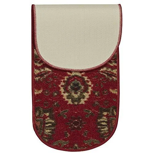 Ottomanson Ottohome Collection Stair Tread - 8.5 inch x 26 inch, Size: 14 Pack Oval, Red