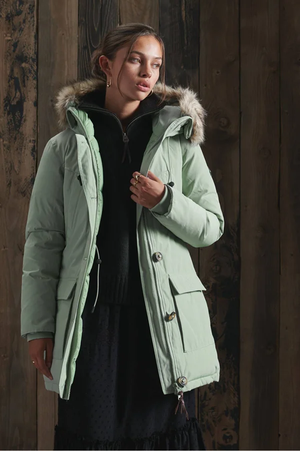 Superdry Women's Rookie Down Parka Coat - Silver