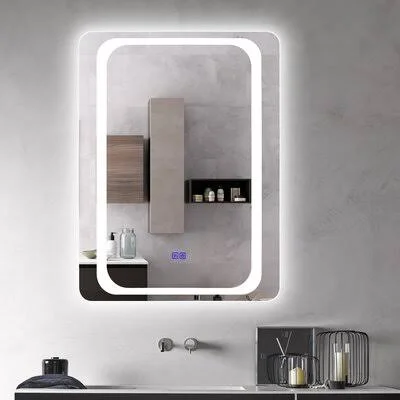 Ekrem Frameless Lighted Bathroom - Vanity Mirror Wrought Studio