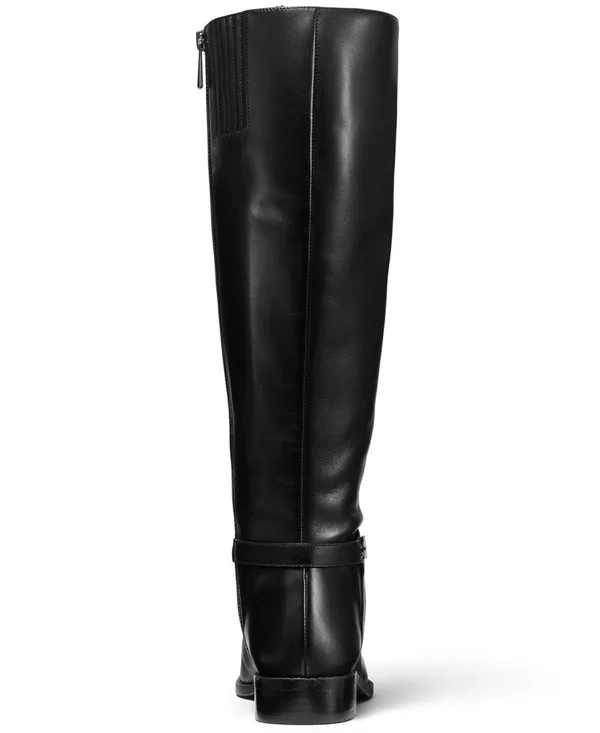 Michael Michael Kors Finley Leather Riding Boots - Black Leather