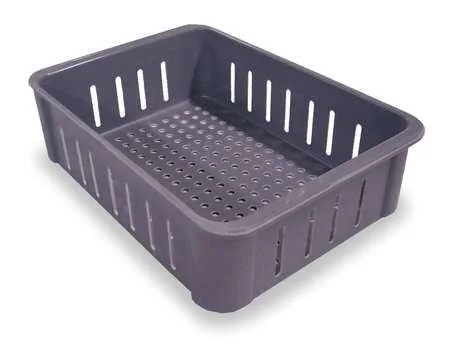 Molded Fiberglass - 80204851361148 - Straight Wall Container, Gray, 4 5/8 inH x 16 1/2 inL x 11 3/8 inW, 1EA