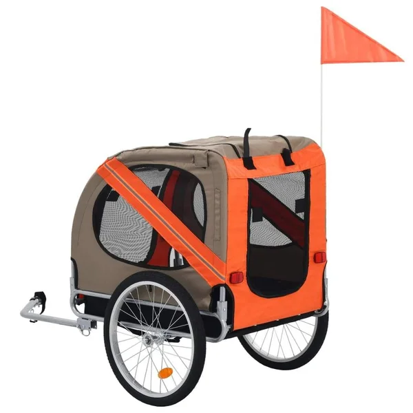 vidaXL Dog Bike Trailer Red and Black