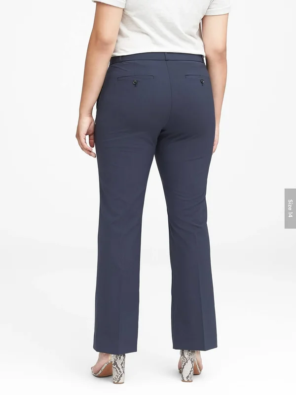 Banana Republic Women's Logan Trouser-Fit Washable Wool-Blend Pant Navy Size 6 Regular