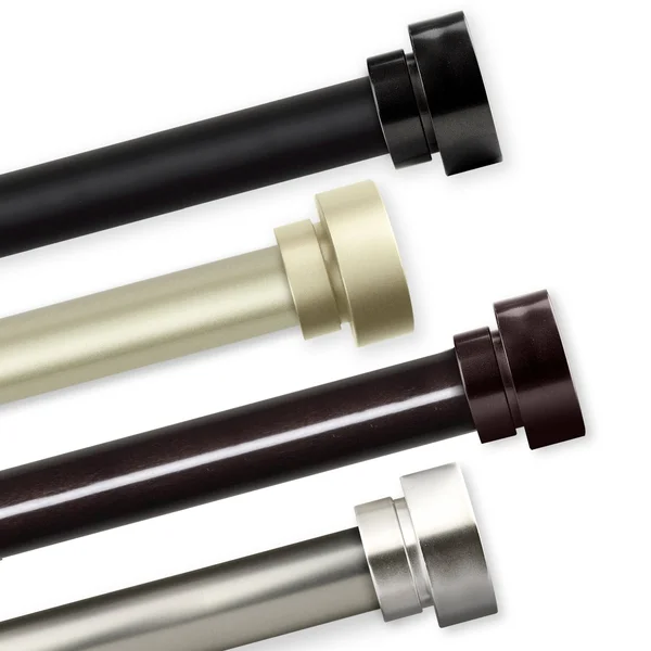 InStyleDesign Beret 1 inch Diameter Adjustable Curtain Rod - 66-120 inch - Black