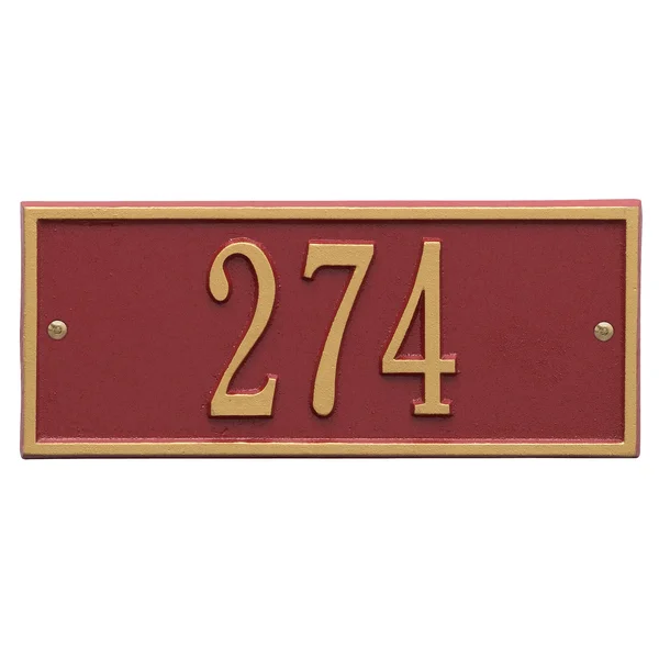 Whitehall Hartford - Mini Wall - One Line Address Plaque ( Red/Gold)