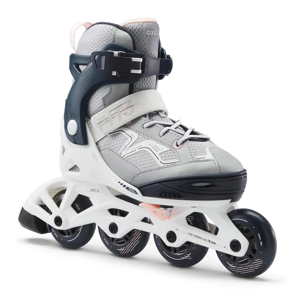 Oxelo Kid's Fit 3 Inline Fitness Skates, 6 to 12 Years in Dark Blue, Size W5 - 7.5/M3.5 - 6