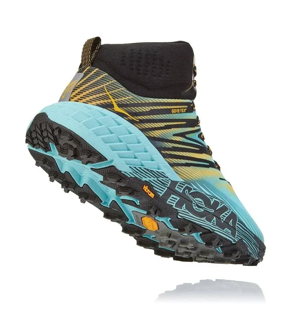 Hoka One One Women's Speedgoat Mid 2 GTX - 6 - Antigua Sand, Golden Rod