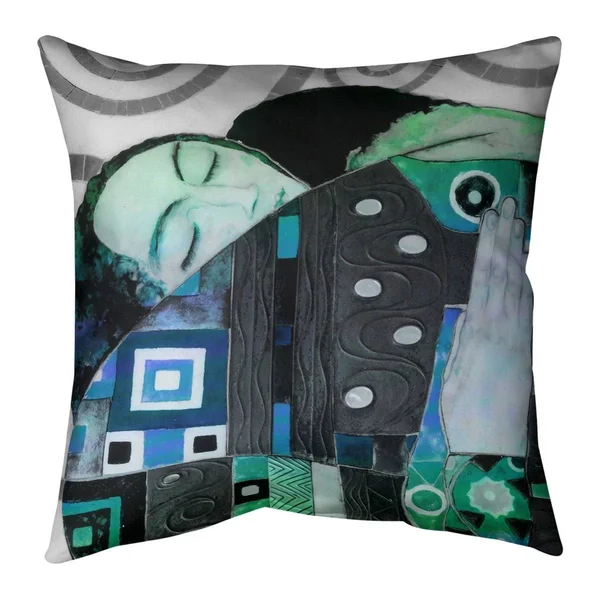 Porch & den Gustav Klimt &Embrace& Throw Pillow - 20 x 20 - Yellow & Green - Cotton