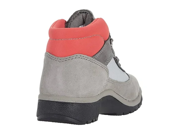 Timberland Field Mid Grey/Red Toddler Boys& Boot Shoes - Size: 4, Leather/Plastic/Steel
