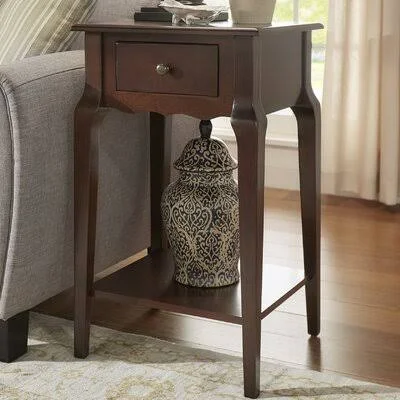 Three Posts Hague End Table with Storage Color: Espresso