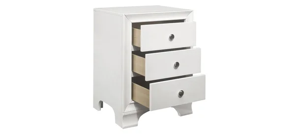 Lexicon Centralia 3-Drawers Transitional Wood Nightstand in White