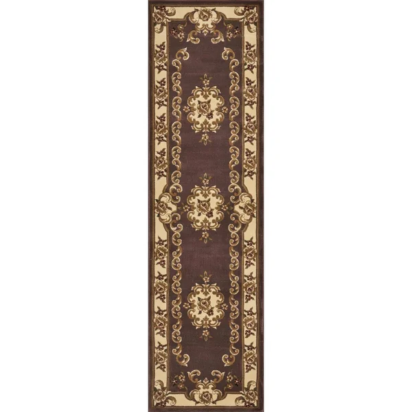 Kas Corinthian 5313 Aubusson 2&2x22 x 7&11x22 Runner Plum - Ivory Area Rug