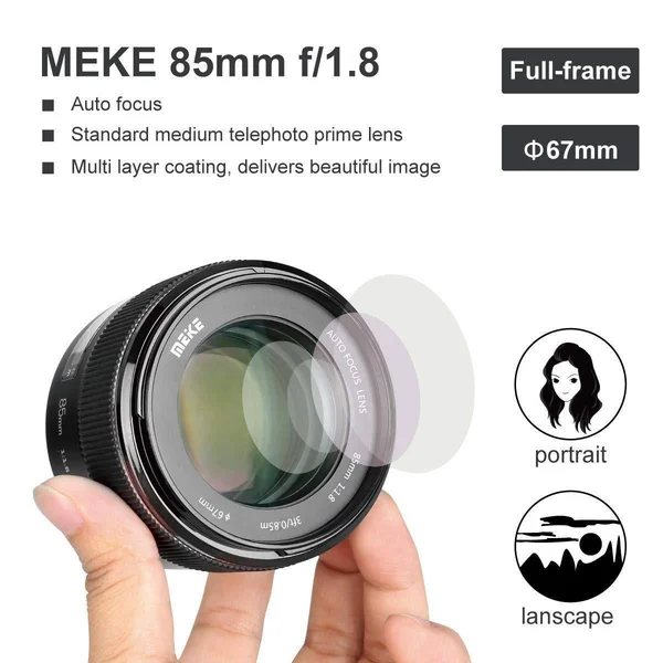 Meike 85mm f/1.8 Lens for Canon EF, Black