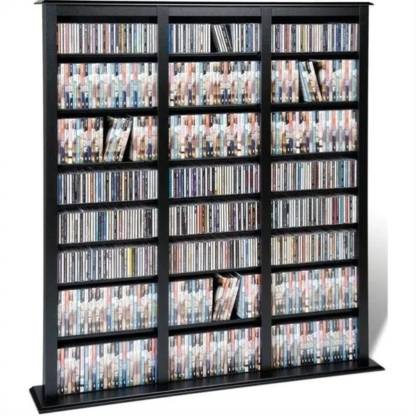 Atlin Designs 64x22 Triple CD DVD Media Storage Rack in Black