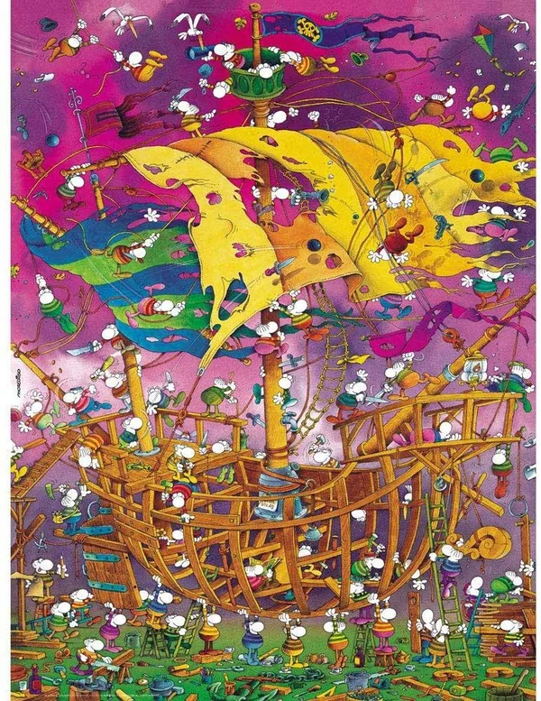 Heye Jigsaw Puzzle - Triangular 1500 Piece - Save The Ship - Mordillo