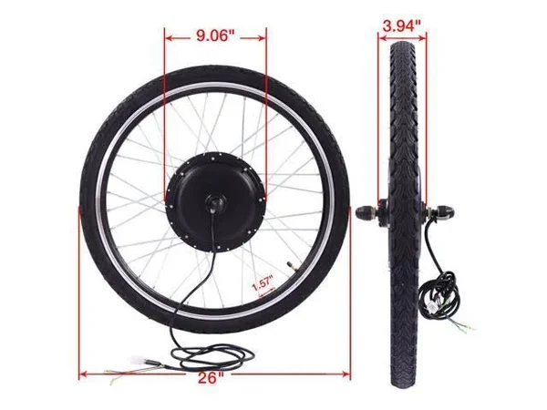 Sandinrayli Electric Bicycle Motor Kit w/ Front Wheel 36V 500W Hub Conversion