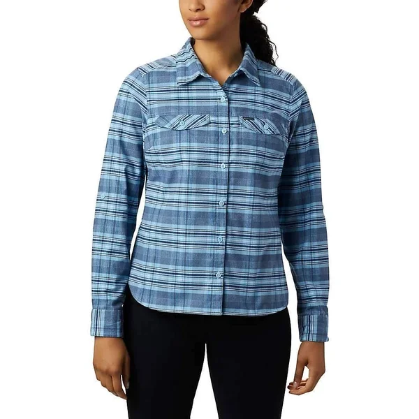 Columbia Women's Silver Ridge LS Flannel Shirt - 1x - Crystal Blue Plaid