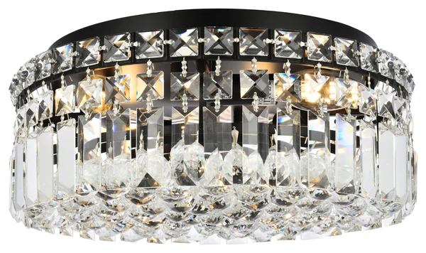 Elegant Lighting V2030F14BK-RC 14 in. Maxime Flush Mount Black