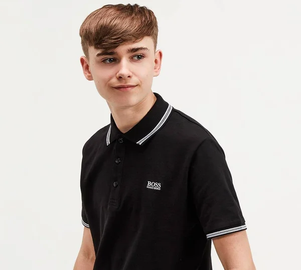 Boss Kids - Logo Polo Shirt Black - Boy - 16 Years - Black