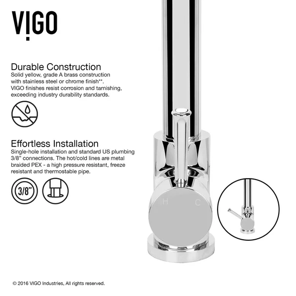 Vigo VG02002ST Harrison Stainless Steel Pull-Down Spray Kitchen Faucet