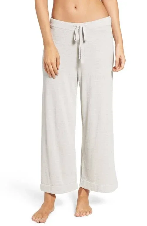 Barefoot Dreams Women's CozyChic Ultra Lite Culotte Capri Pants, Fog Gray, Medium