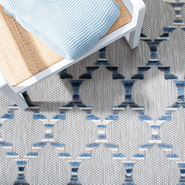 Safavieh Cabana Rug Collection CBN333G - Grey - Blue - 9' x 12'