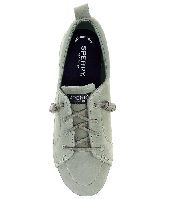 Women's Sperry Crest Vibe Platform Leather Sneaker Sage - Size 9M