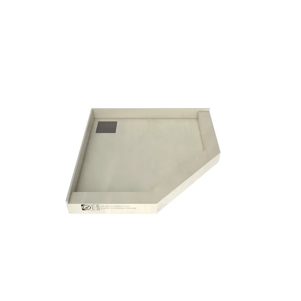 Tile Redi WD46Neo-PVC 46x22 x 46x22 Neo-Angle Triple Threshold Shower Base with Drain Top