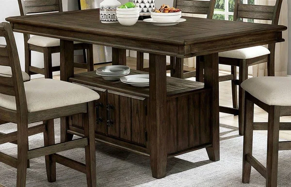 Furniture of America Rigby II Light Walnut Counter Height Table