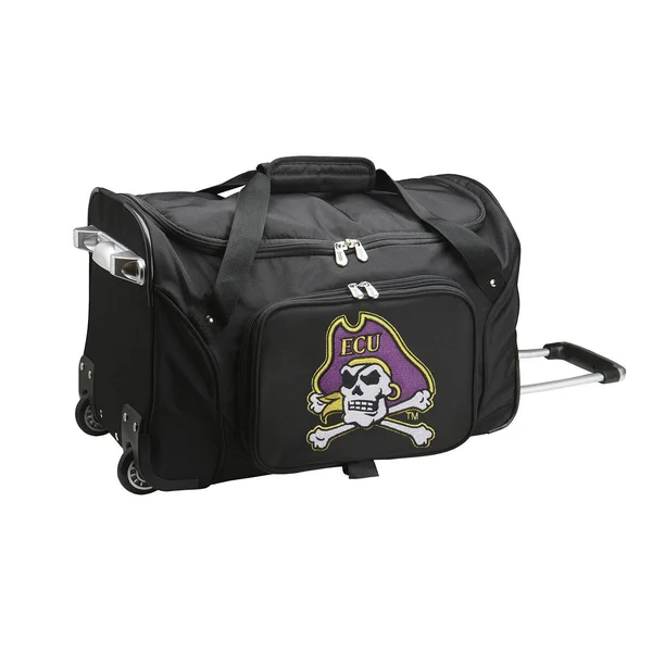 Denco East Carolina Pirates 22-inch Wheeled Duffel Bag - Black