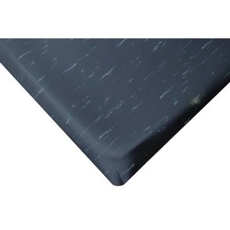 Rhino Anti-Fatigue Mats Marbleized Tile Top Anti-Fatigue Mat 2 ft. x 6 ft. x 7/8 in. Black/White Commercial Mat, Black & Whi