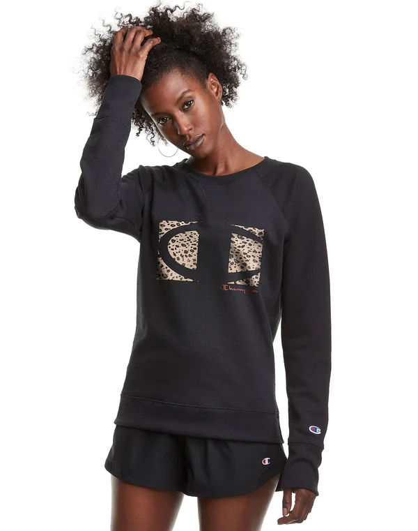 Champion Athletics Powerblend Fleece Crew - Black - Sweaters