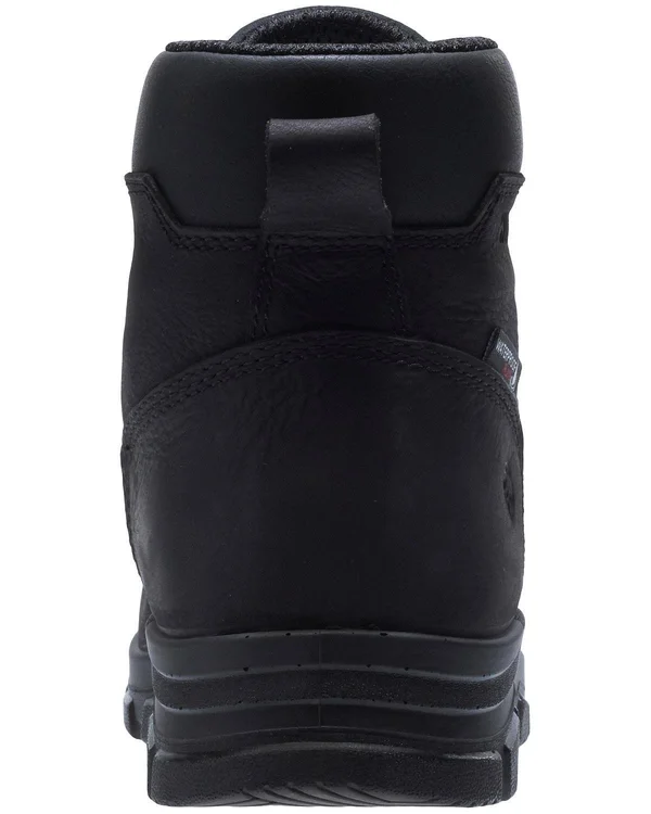 Men's Wolverine Chainhand Waterproof Steel Toe Work Boot, Size: 7, Black